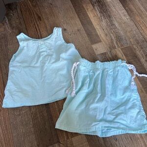 Vintage Palmetto’s cotton blue/white stripe matching skirt set size girls 5/6